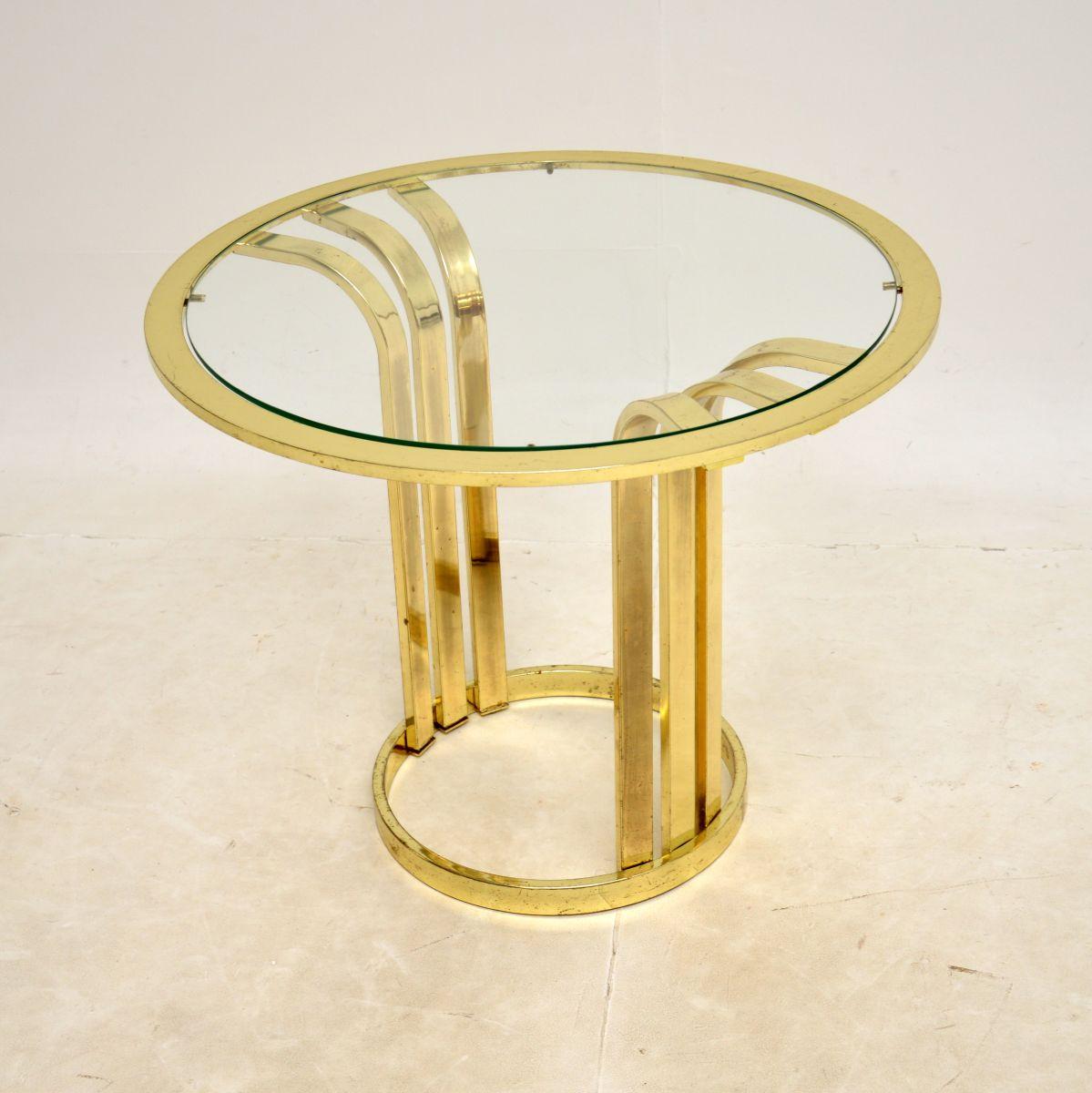 British Vintage Hollywood Regency Style Coffee / Side Table in Brass For Sale