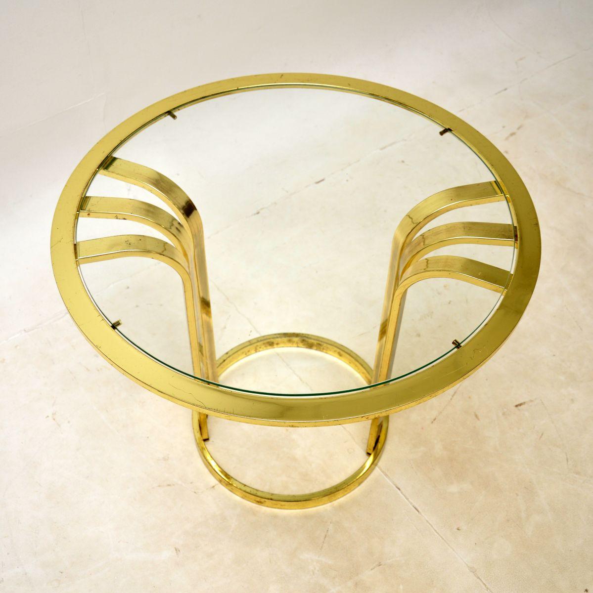 Late 20th Century Vintage Hollywood Regency Style Coffee / Side Table in Brass For Sale