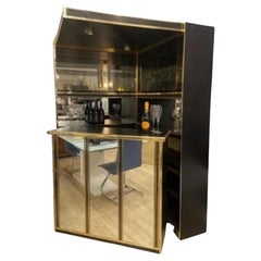 Vintage Hollywood Regency Style Drinks Bar With Mirrored Counter