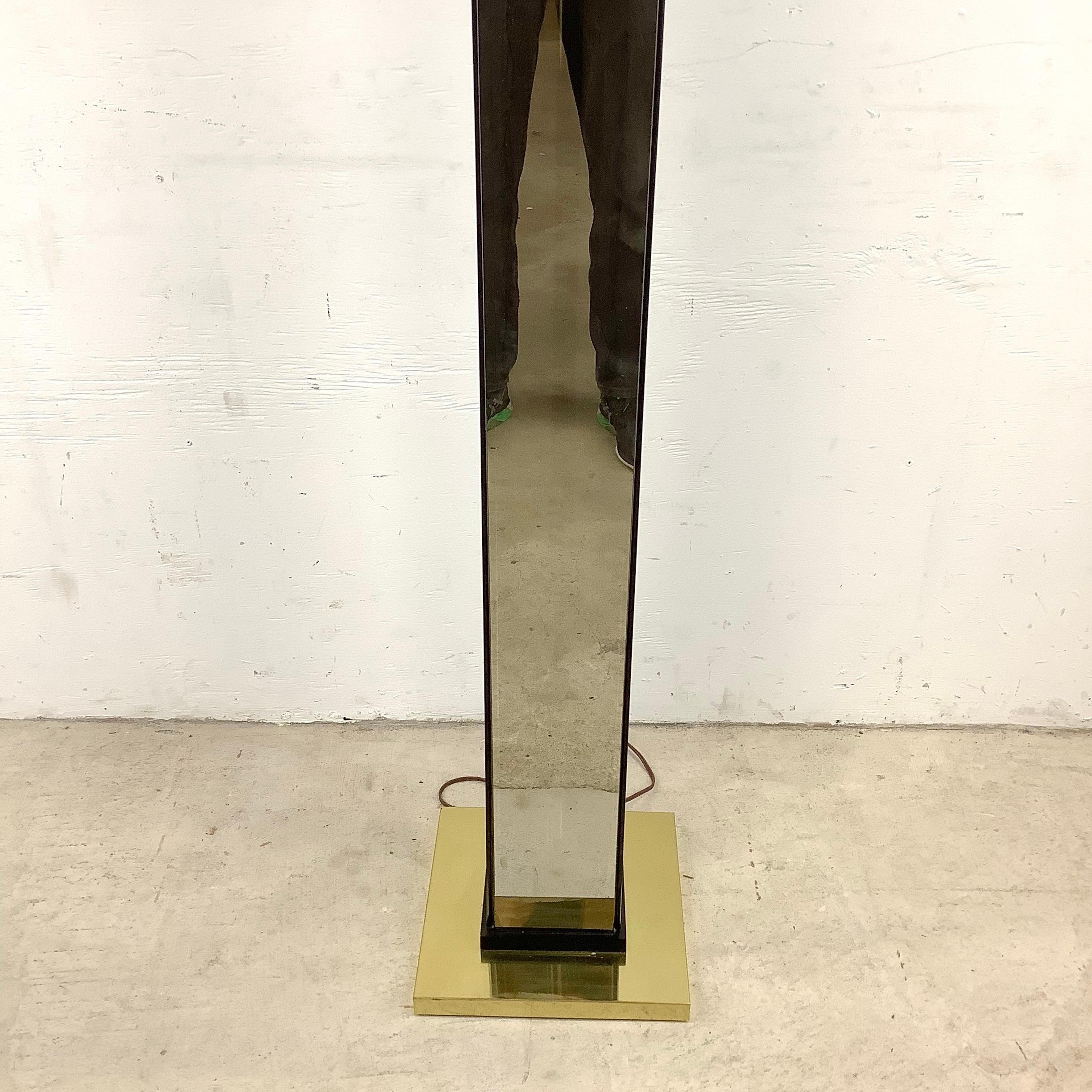 20th Century Vintage Hollywood Regency Style Floor Lamp- Glass and Brass