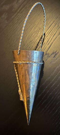 Vintage Hollywood Regency Style Hammered Brass Hanging Cones