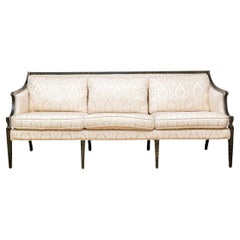 Vintage Hollywood Regency Style Tone-on-Tone Jacquard Upholstered Sofa #2