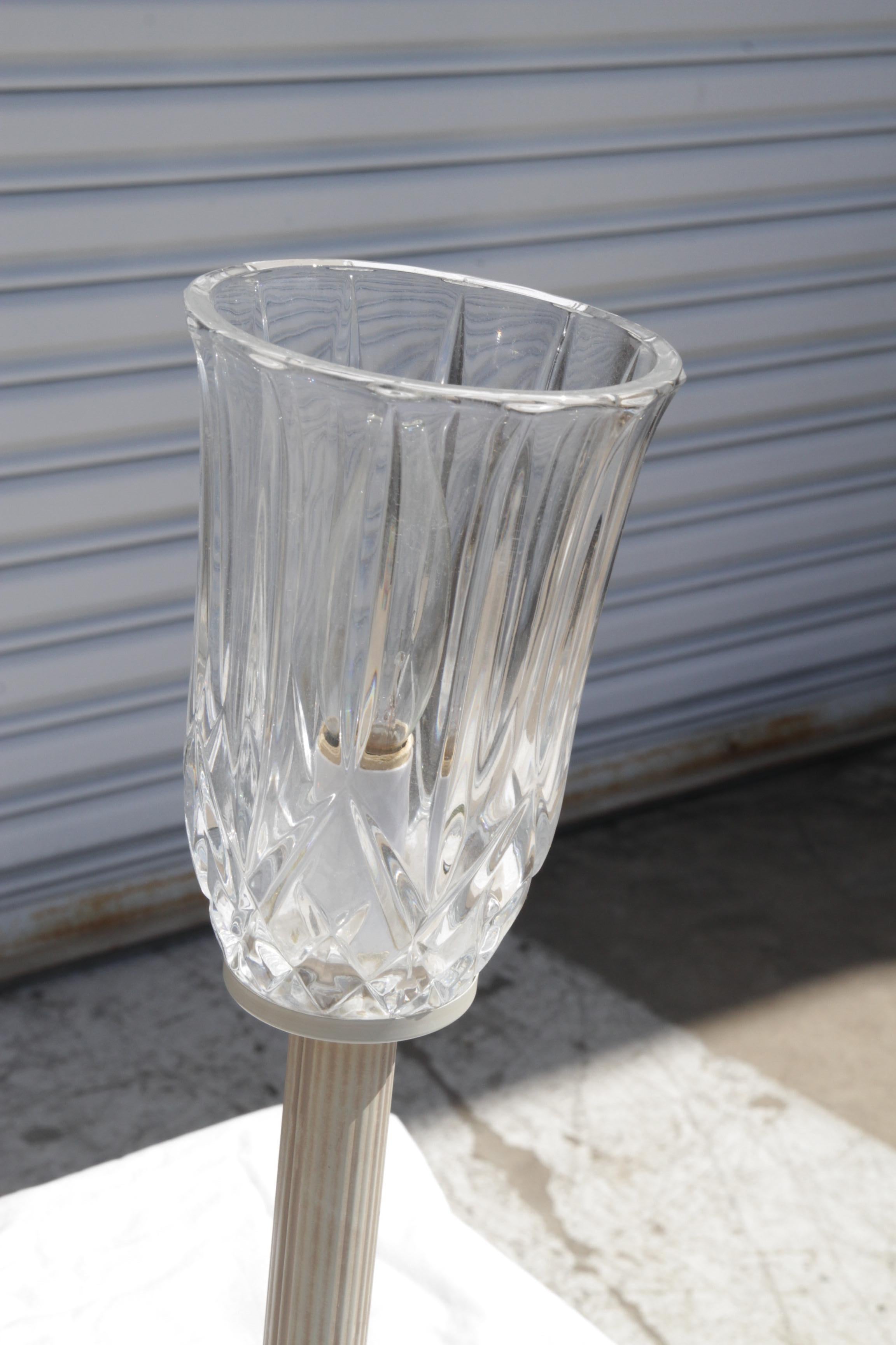 Metal Vintage Hollywood Regency Style Torchiere Lamp For Sale