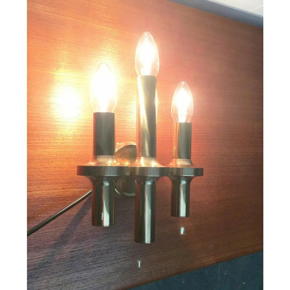 20ième siècle Lampe murale vintage de style Hollywood Regency en laiton, années 1970 en vente