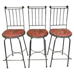 Tabourets de bar pivotants Hollywood Regency - Lot de 3