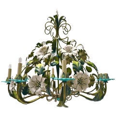 Vintage Hollywood Regency Tole Chandelier