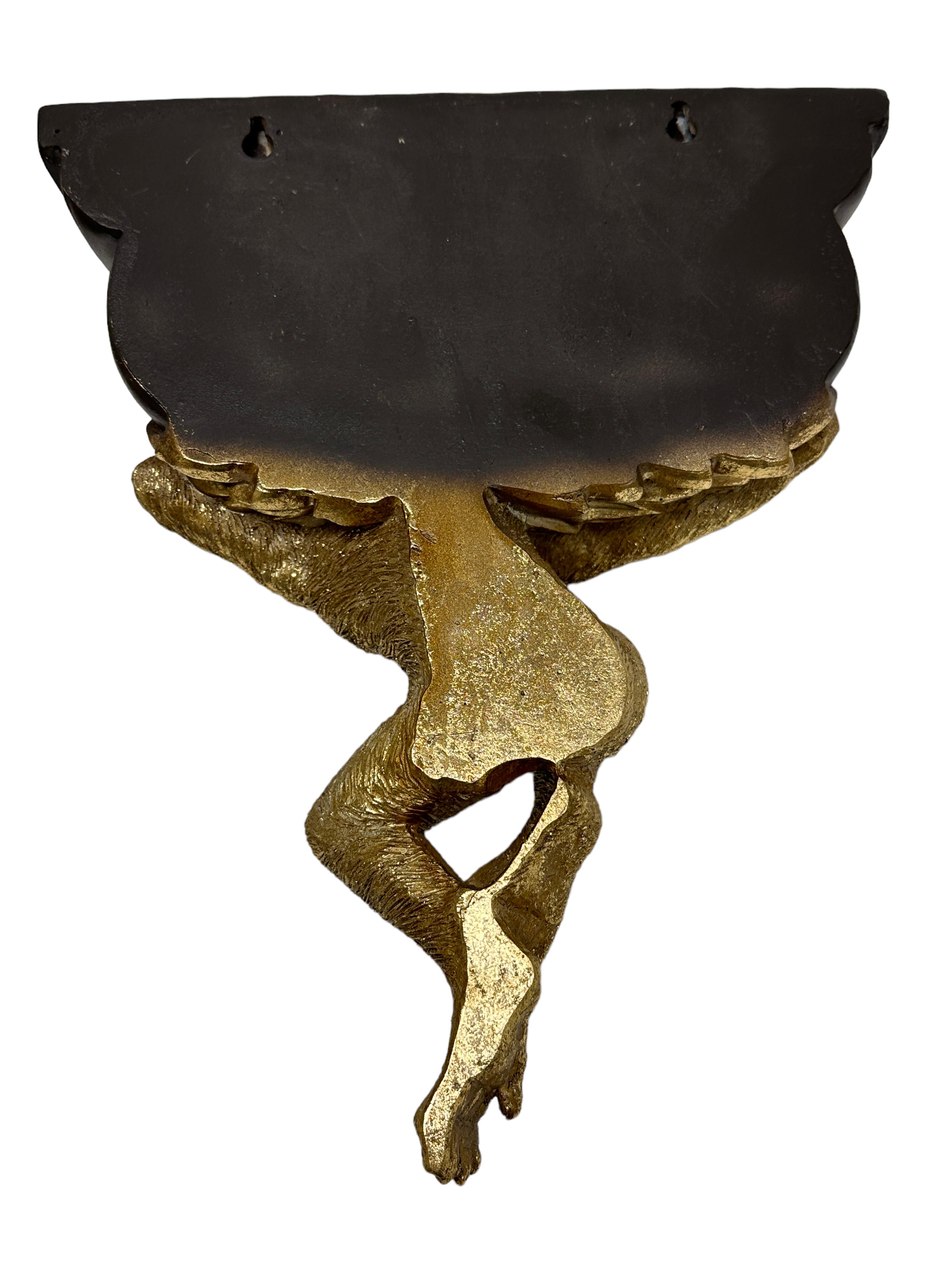Étagère en tôle noire Golden Monkey de style Hollywood Regency, années 1980 en vente 2