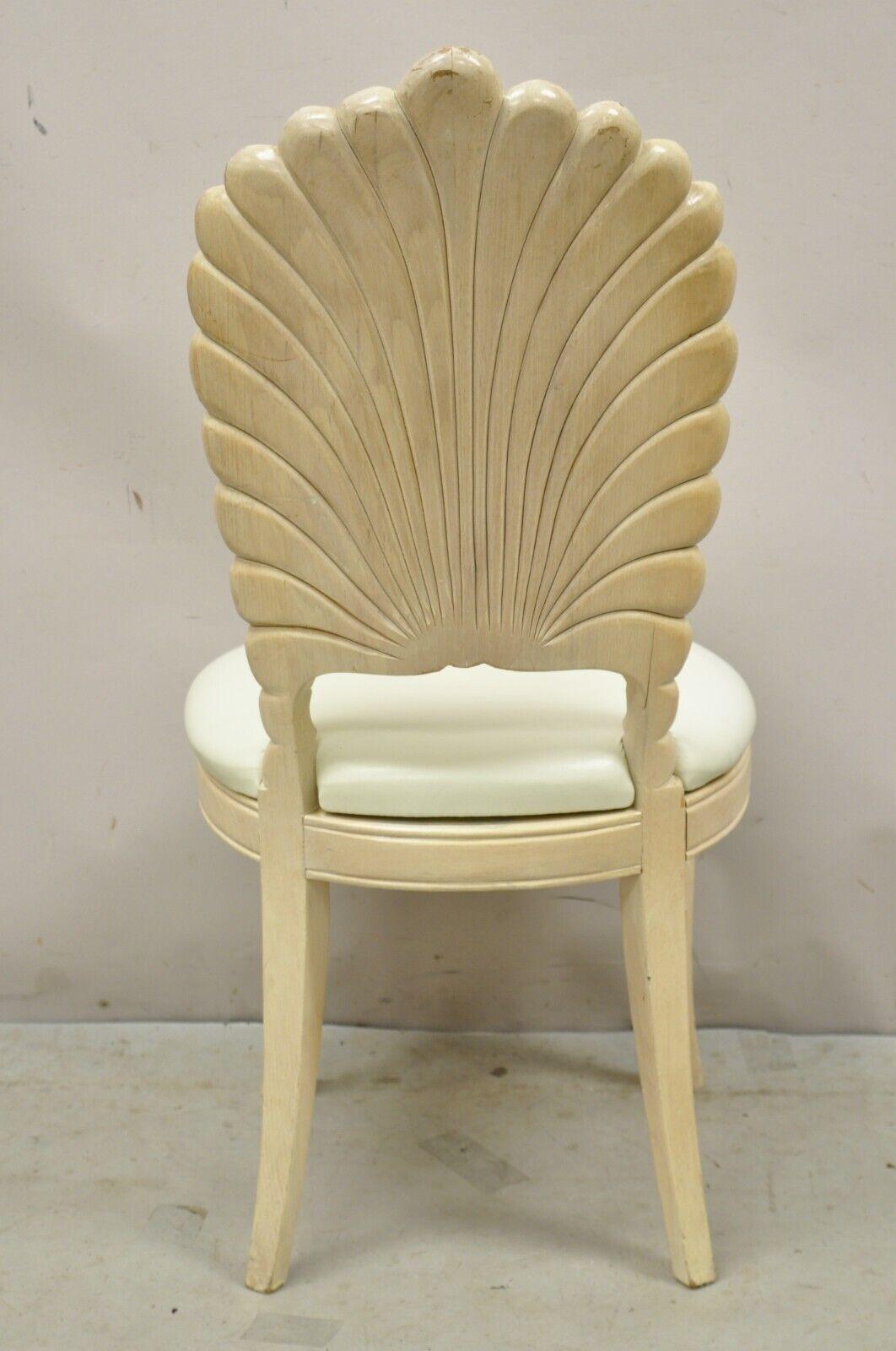Vintage Hollywood Regency Venetian Grotto Shell Back Dining Chairs - Set of 4 3