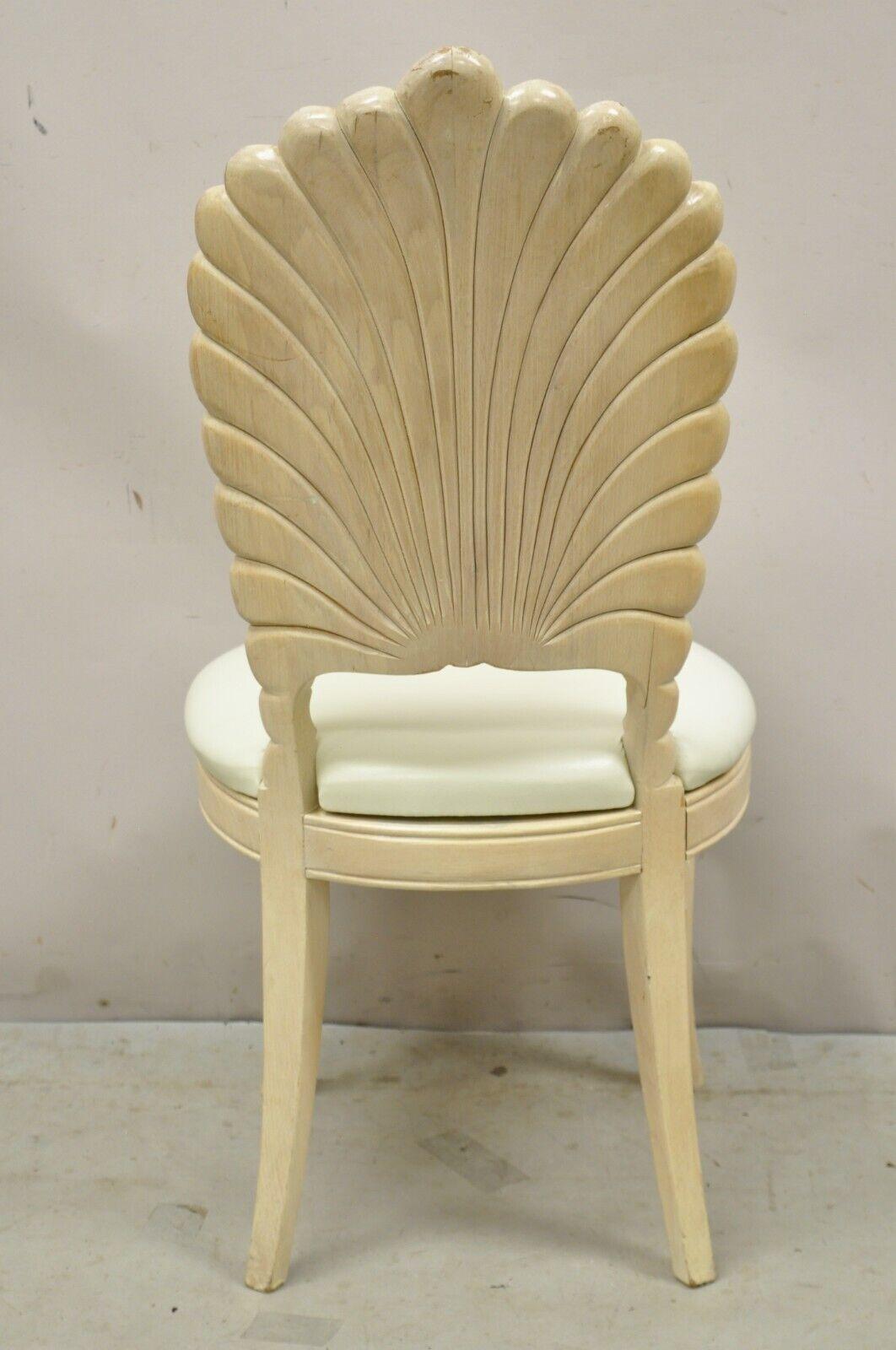 Vintage Hollywood Regency Venetian Grotto Shell Back Dining Chairs - Set of 4 3