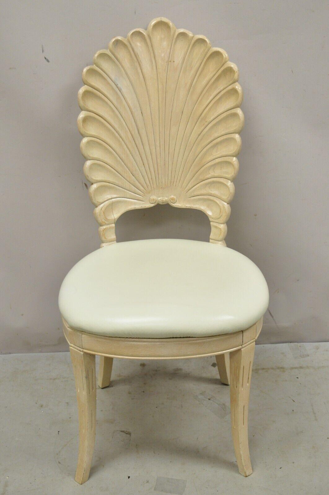 Vintage Hollywood Regency Venetian Grotto Shell Back Dining Chairs - Set of 4 5