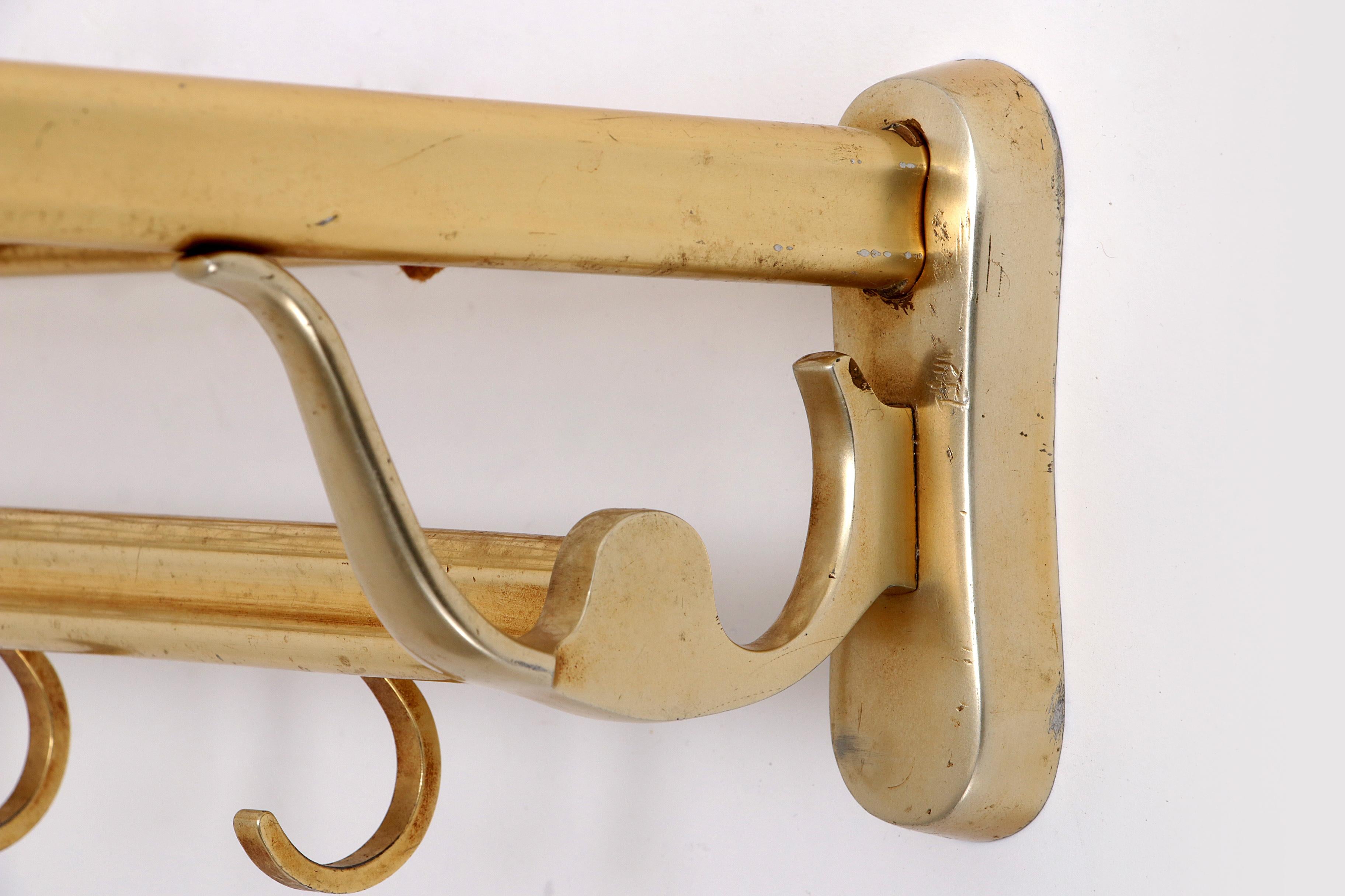 Mid-20th Century Vintage Hollywood Regency Wall Coat Rack 1960s Germany. For Sale
