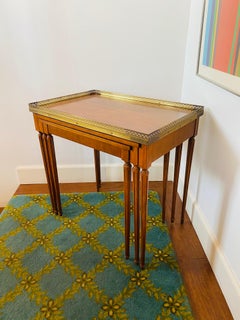 Vintage Hollywood Regency Walnut Set of Nesting Tables