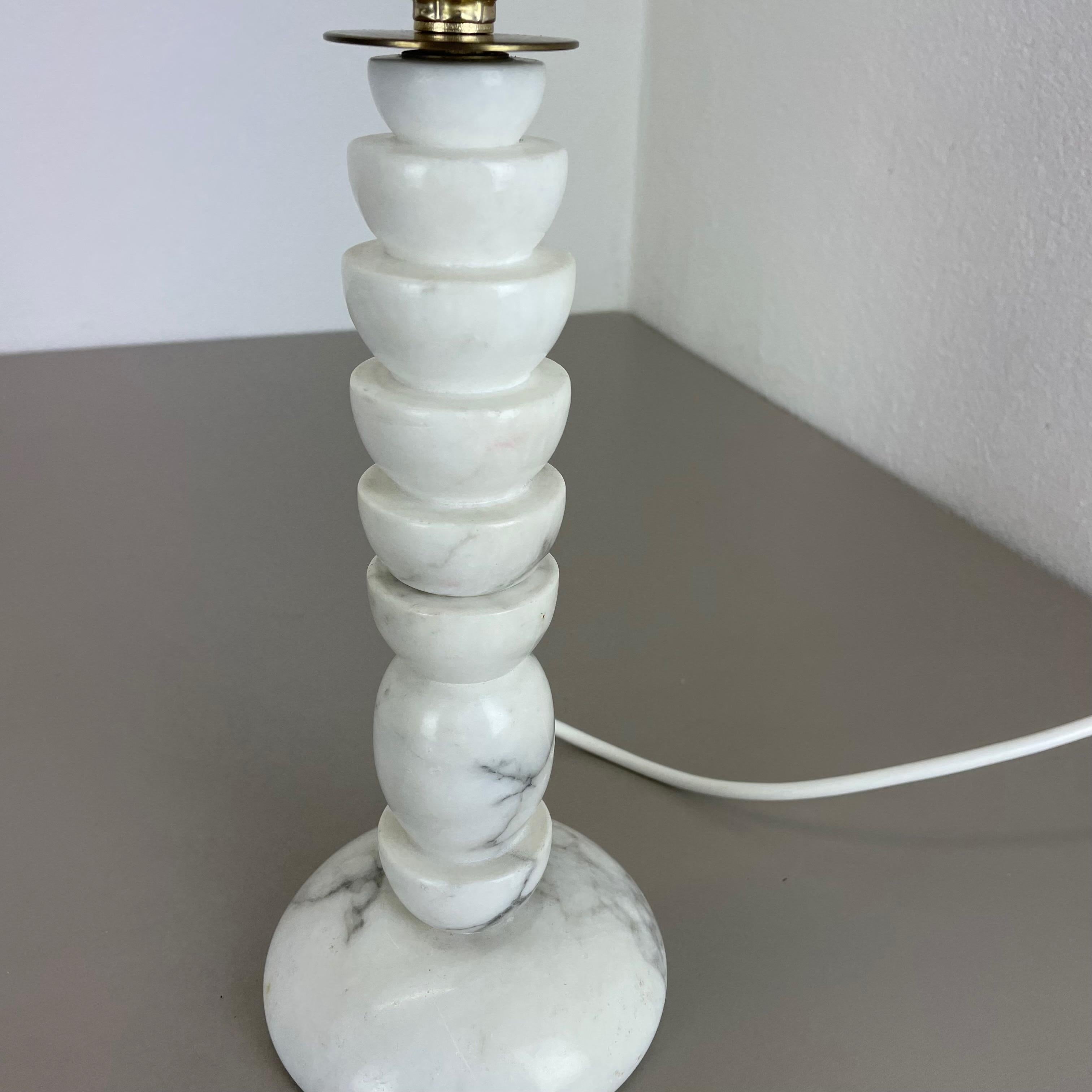 Vintage Hollywood Regency white Onyx Marble Light Base Table Light, Italy, 1970s For Sale 7