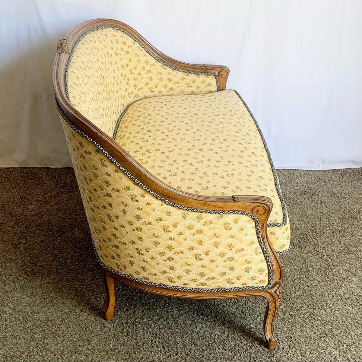 Vintage Hollywood Regency Wooden Settee Sofa For Sale 3