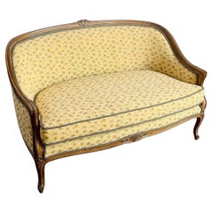 Vintage Hollywood Regency Wooden Settee Sofa