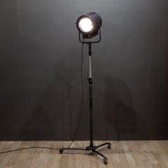 Vintage Hollywood Stage Spotlight on Adjustable Steel Tripod c.1940