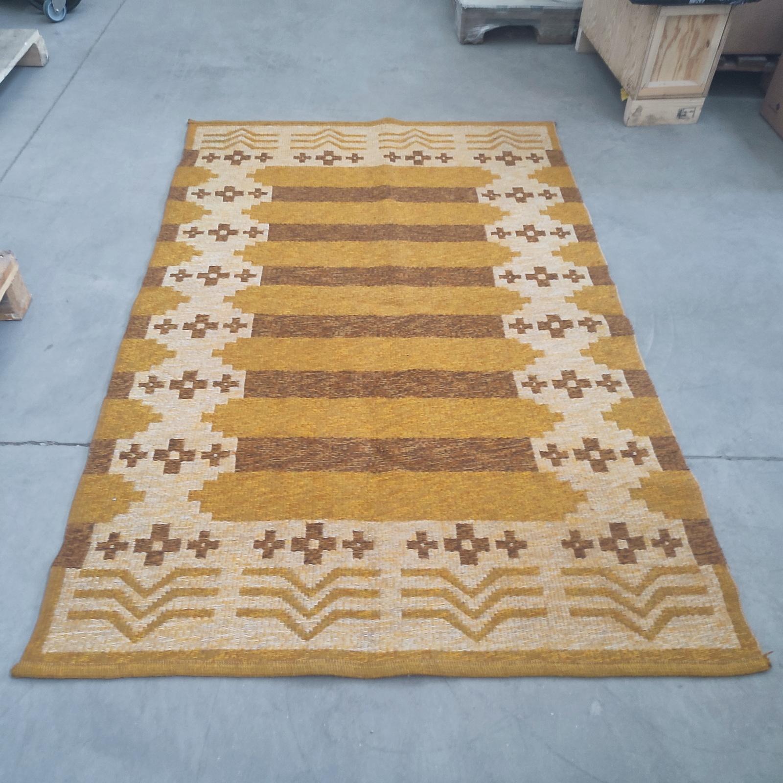20th Century Vintage Holma Mattan Reversible Flatweave Carpet For Sale