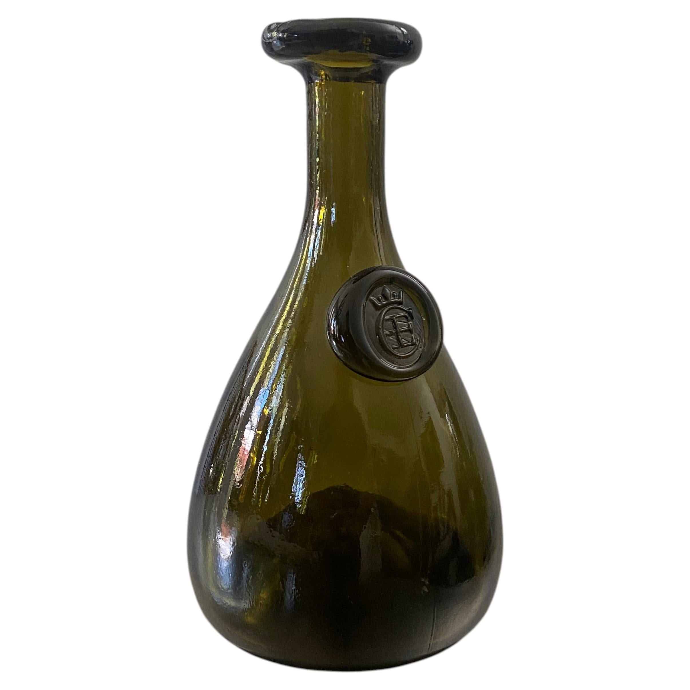 Vintage Holmegaard Cherry Elsinore Hand-Blown Glass Wine Decanter, Denmark For Sale