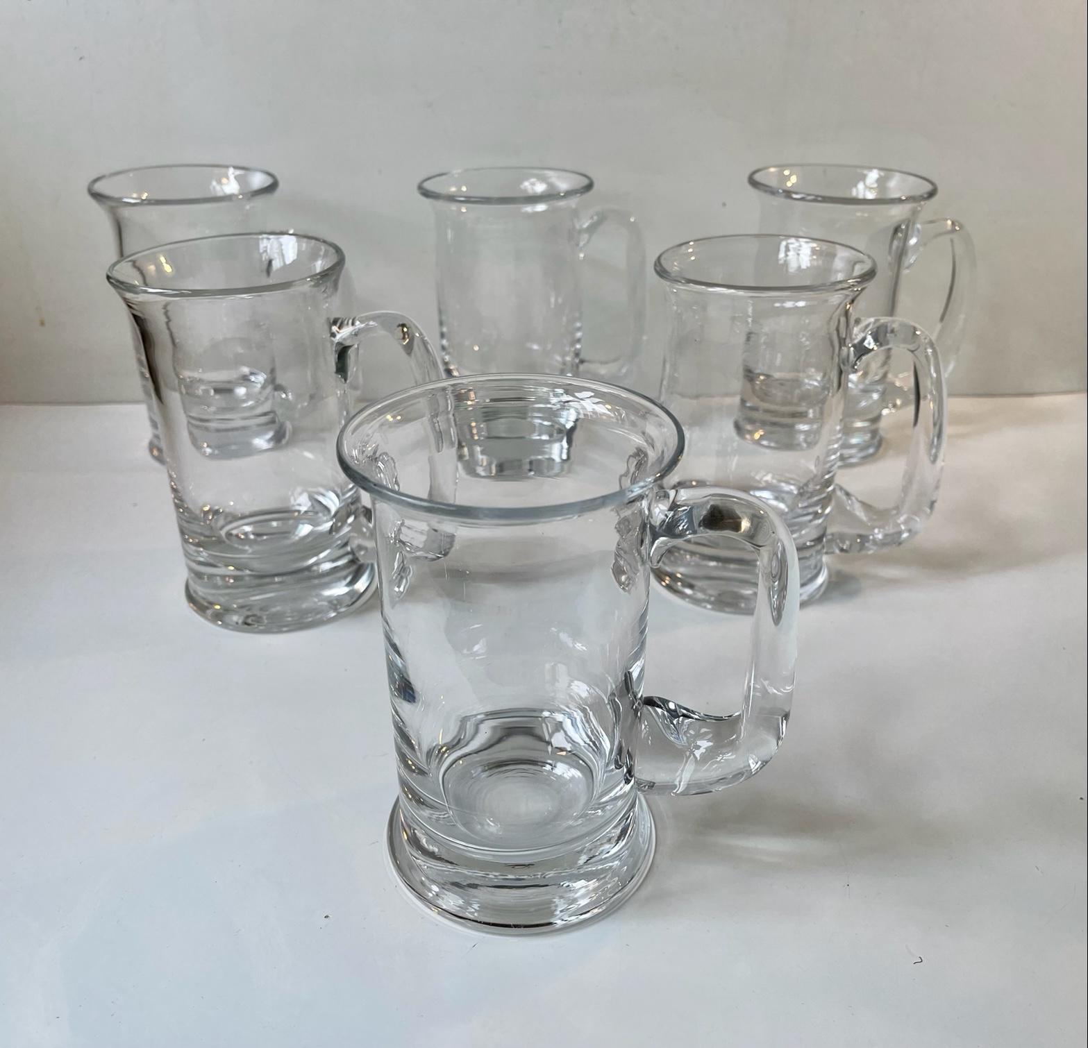 Late 20th Century Vintage Holmegaard Glass Beer Mugs by Michael Bang, 1970s For Sale