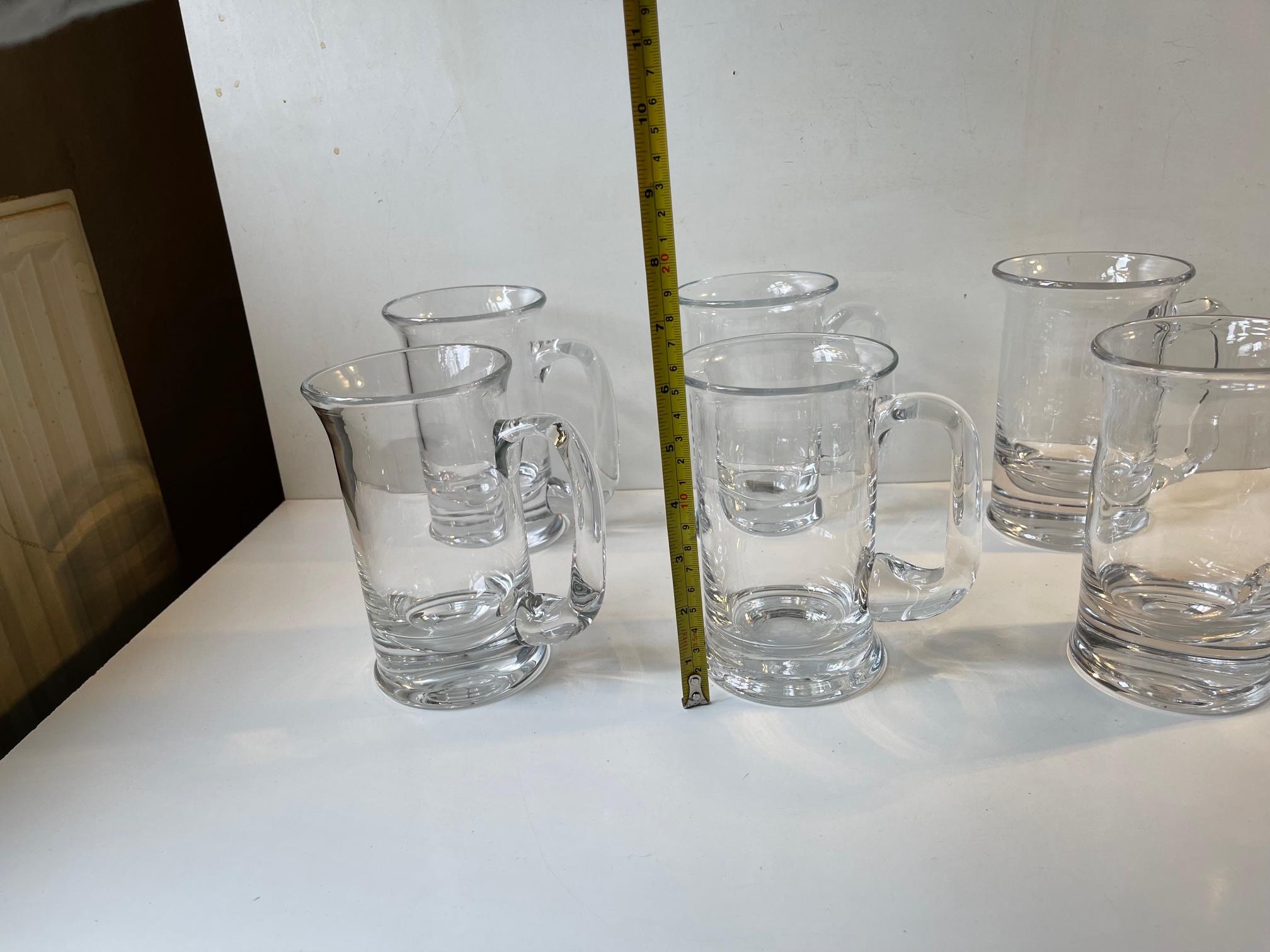 Vintage Holmegaard Glass Beer Mugs by Michael Bang, 1970s For Sale 2