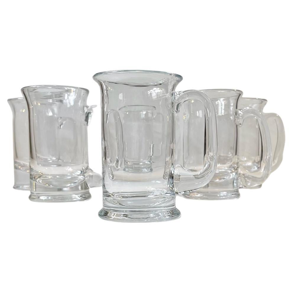 Vintage Holmegaard Glass Beer Mugs by Michael Bang, 1970s