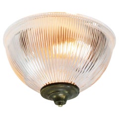 Vintage Holophane Glass Ceiling Lights Flush Mounts