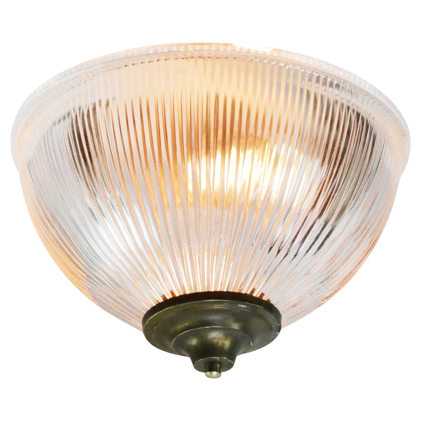 Vintage Holophane Glass Ceiling Lights Flush Mounts