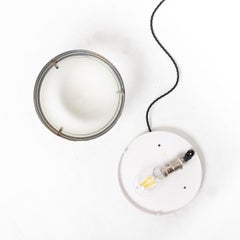 Vintage Holophane Prismatic Glass and Chrome Flush Light Fitting