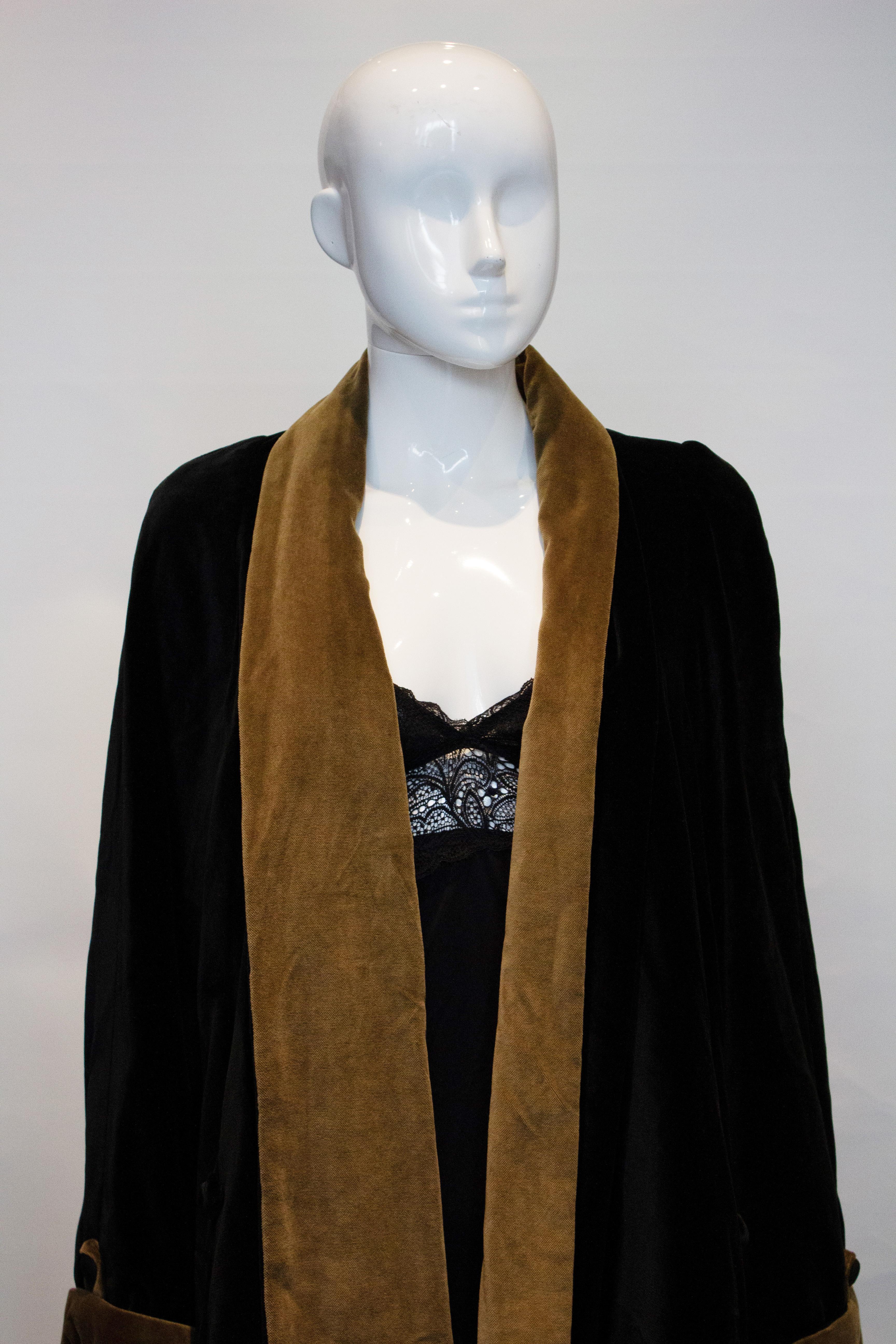 Black Vintage Holroyde Velvet Coat For Sale