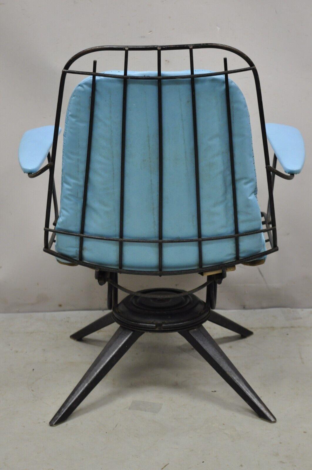Vintage Homecrest B-25 Headliner Swivel Lounge Chair W/ Original Blue Cushion 1