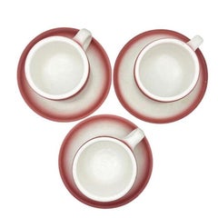 Vintage Homer Laughlin Restaurantware Coffee Cups and Saucer Set in Ombre Pink