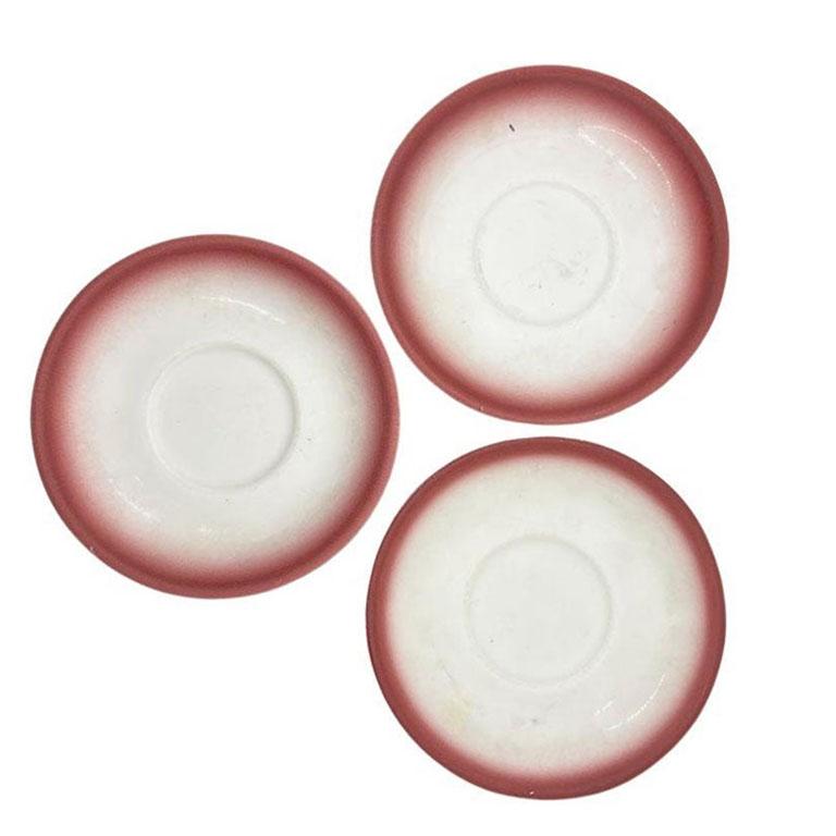 Homer Laughlin Restaurantware, Couchtische und Untertasse in Ombre Pink, Vintage (Moderne der Mitte des Jahrhunderts) im Angebot