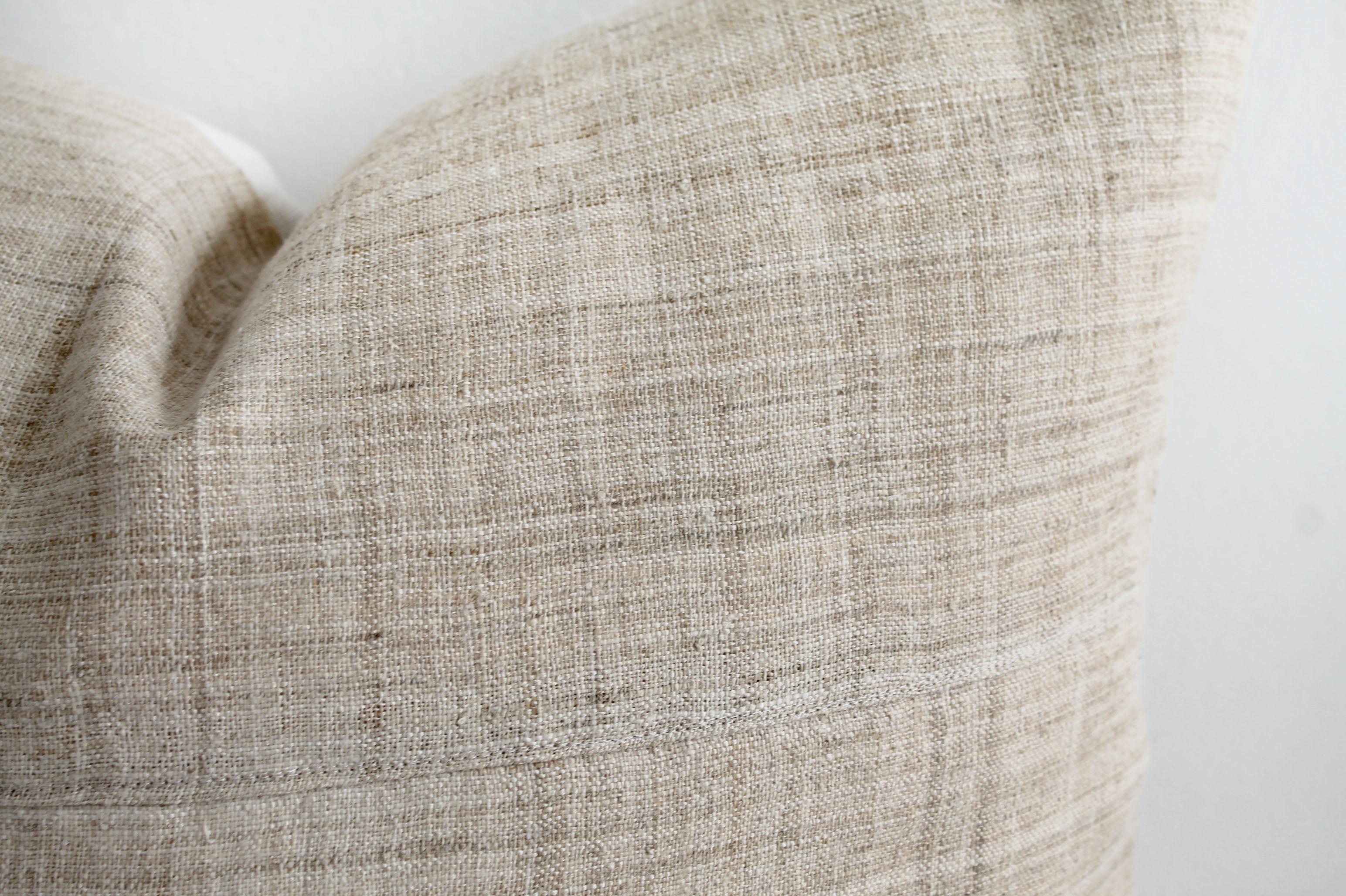 Vintage Homespun Linen Textile Pillow 3