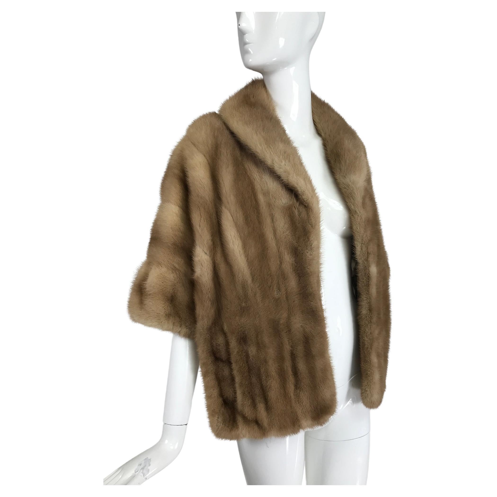 Vintage Honey Blond Mink Stole with Hidden Sleeves 1960s For Sale at ...