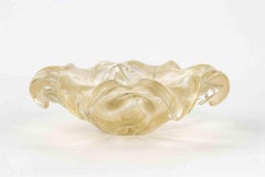 Vintage "Honey Bubble" Murano Glass Ashtray attr. to Barovier & Toso, 1970s