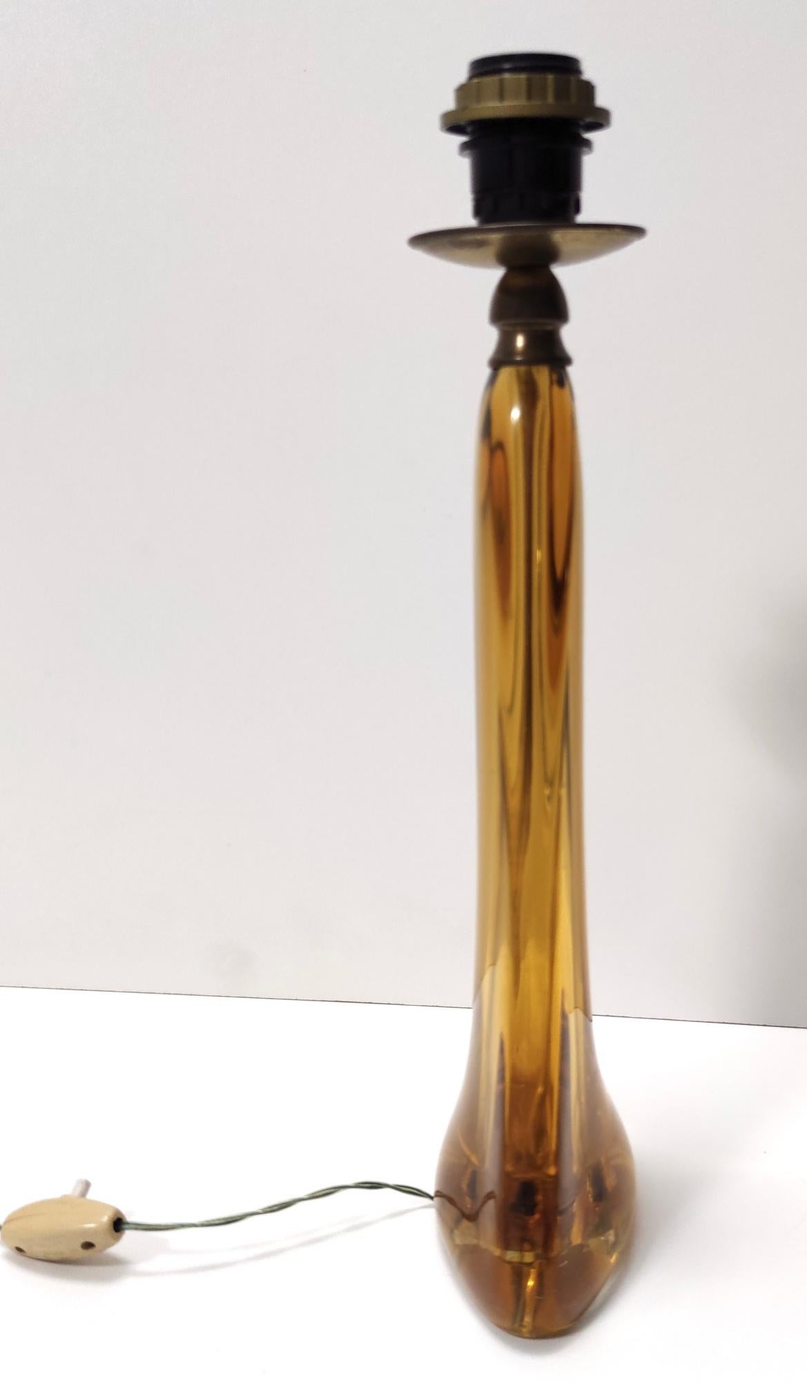 Vintage Honey Yellow Murano Glass Table Lamp Ascribable to Gino Cenedese, Italy 2