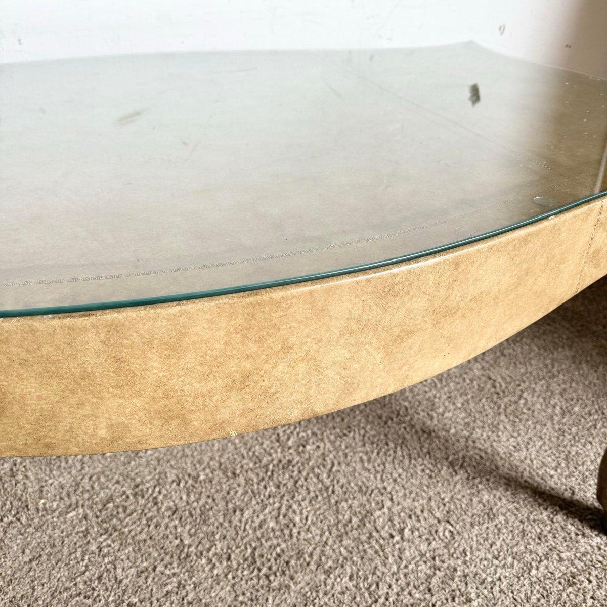 Vintage Hoof Foot Writing Desk With Glass Top by Ferguson Copeland 5