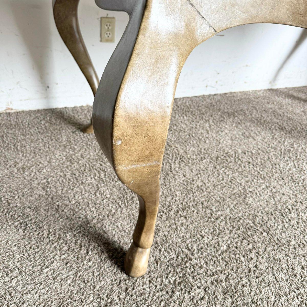 Vintage Hoof Foot Writing Desk With Glass Top by Ferguson Copeland 6