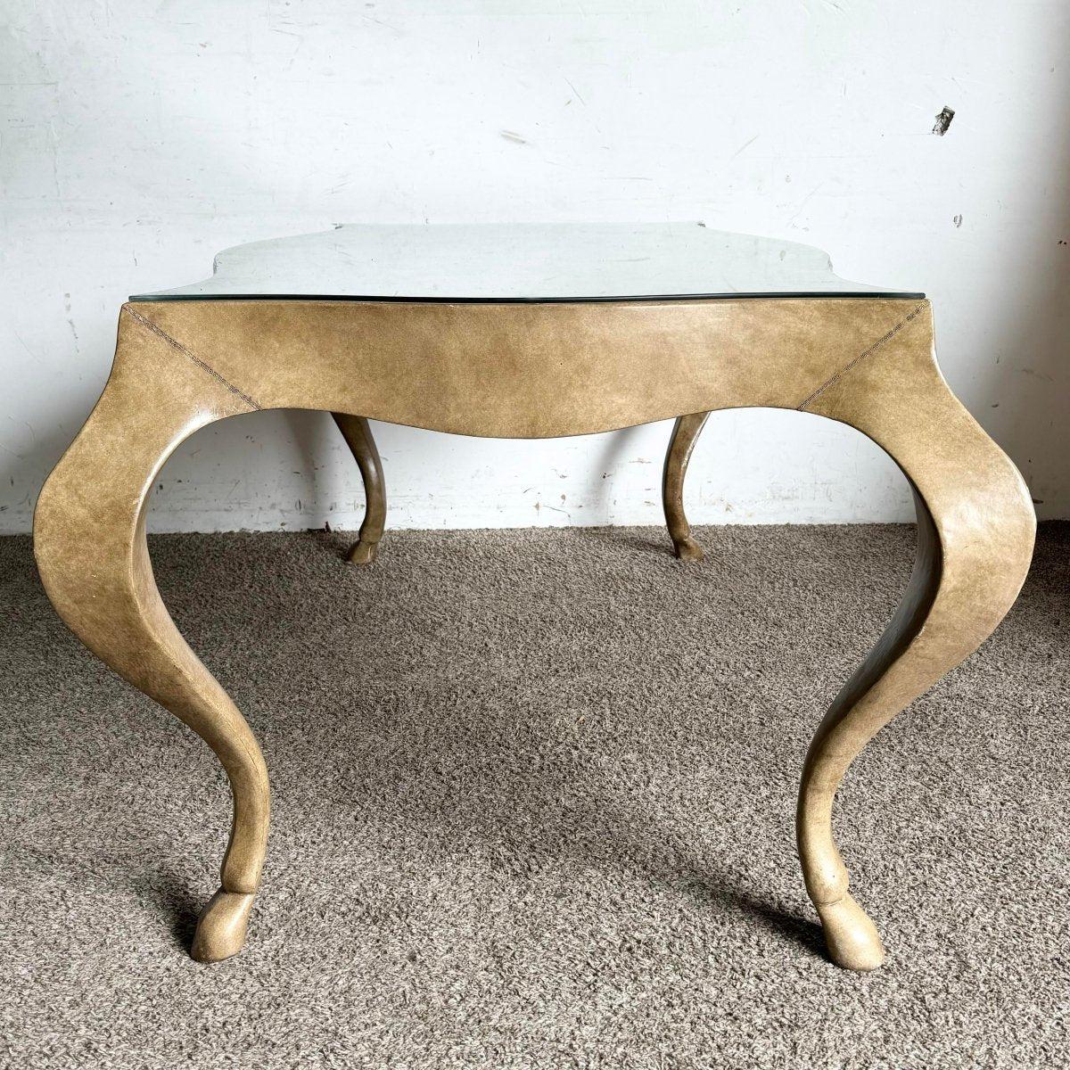 Vintage Hoof Foot Writing Desk With Glass Top by Ferguson Copeland 7