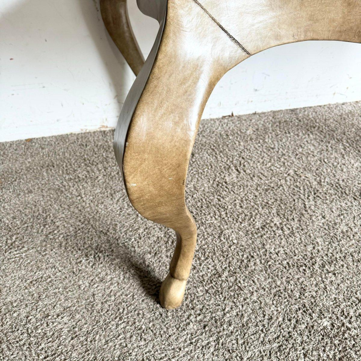 Vintage Hoof Foot Writing Desk With Glass Top by Ferguson Copeland 1
