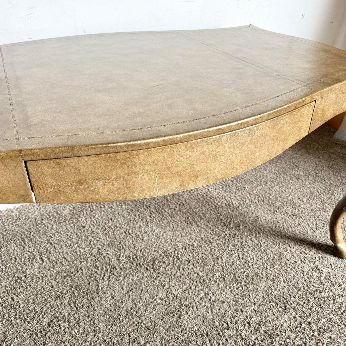 Vintage Hoof Foot Writing Desk With Glass Top by Ferguson Copeland 2