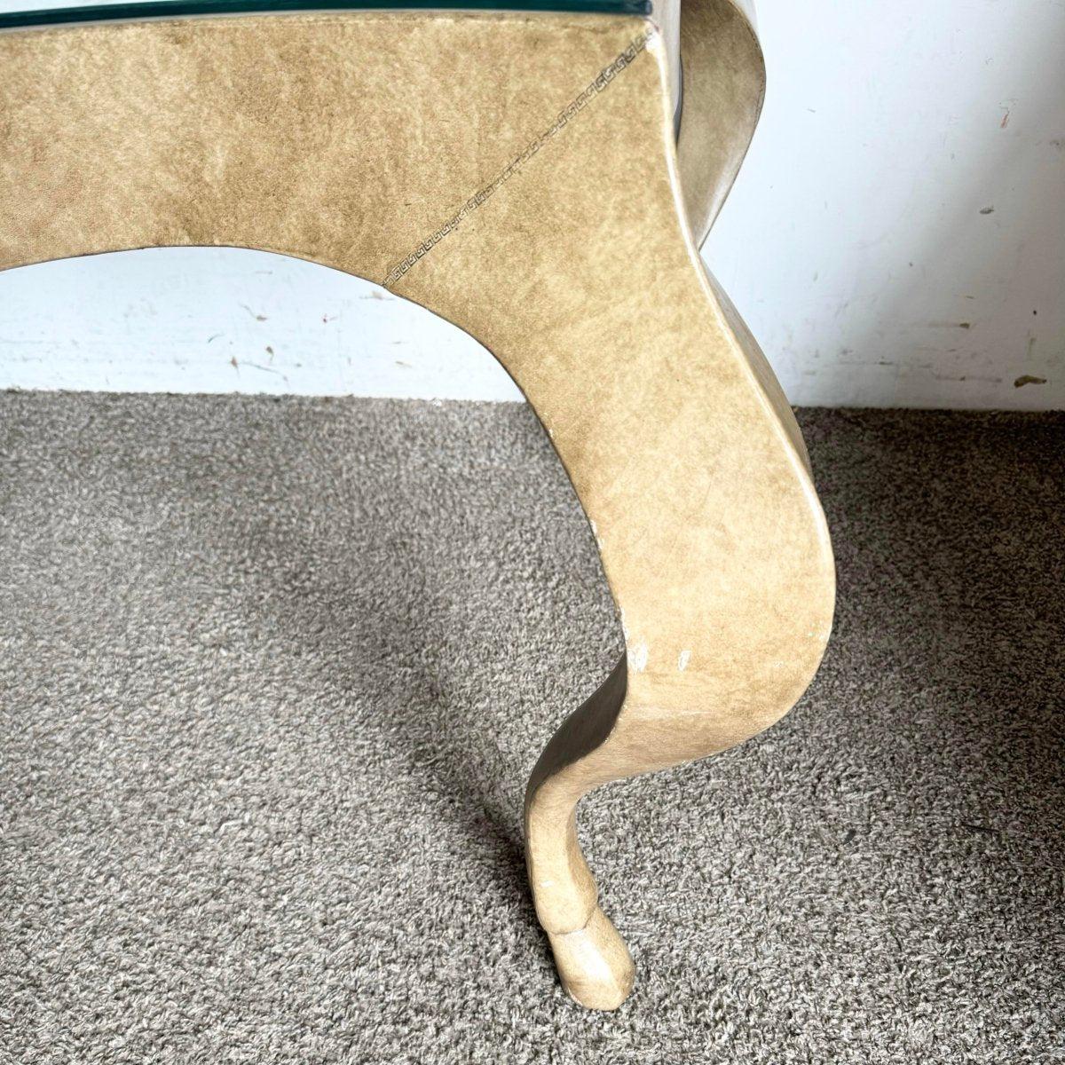 Vintage Hoof Foot Writing Desk With Glass Top by Ferguson Copeland 4