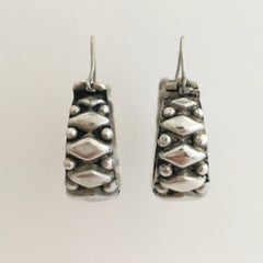 Silver Hoops Folk Bohemian Vintage Jewelry Chunky Hoop Earrings