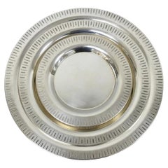 Vintage Hopeakeskus Oy Finland Modern Silver Plated Serving Plate Dishes - 3 Pc