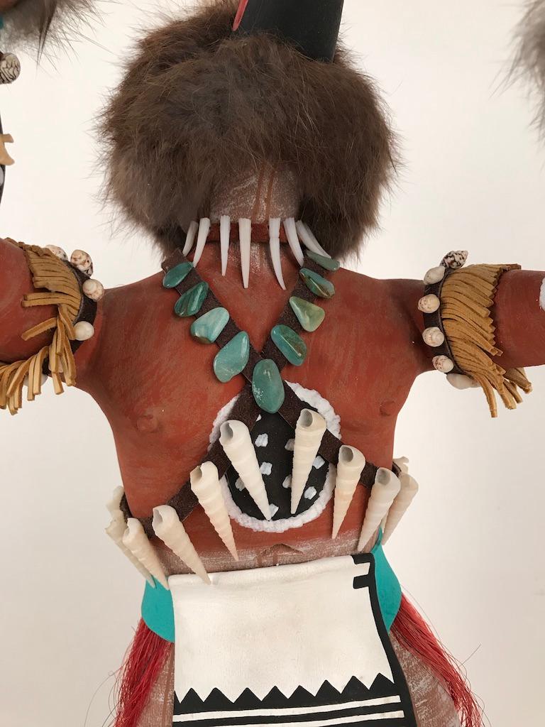 20th Century Vintage Hopi Kachina Dancing Bear Hand Carved Signed by Artist