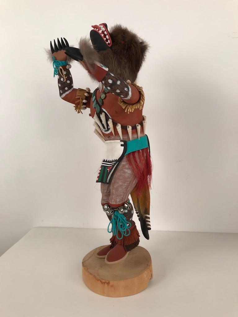 Wood Vintage Hopi Kachina Dancing Bear Hand Carved Signed by Artist
