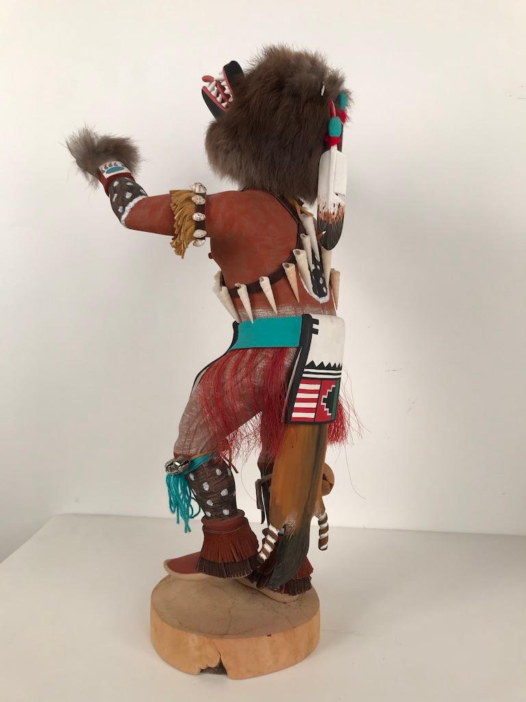 Vintage Hopi Kachina Dancing Bear Hand Carved Signed by Artist 2