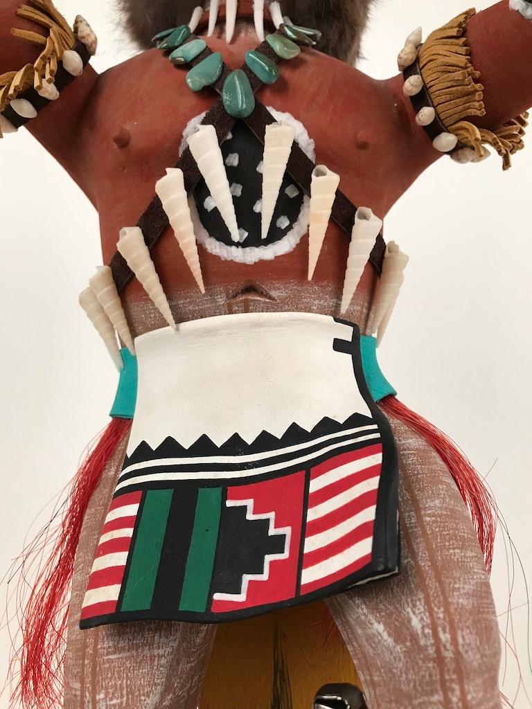 Vintage Hopi Kachina Dancing Bear Hand Carved Signed by Artist 4