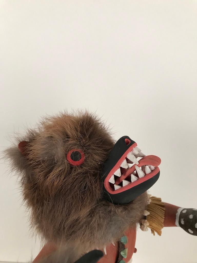 Vintage Hopi Kachina Dancing Bear Hand Carved Signed by Artist 6