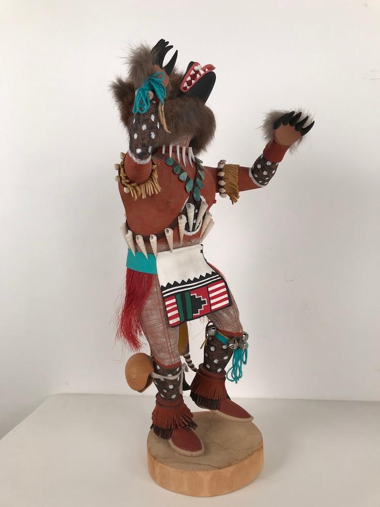 Hand-Carved Vintage Hopi Kachina Dancing Bear Hand Carved Signed by Artist